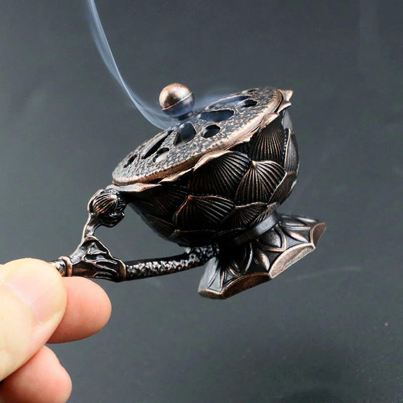 Retro Copper / Bronze, Incense Burner With Handle.