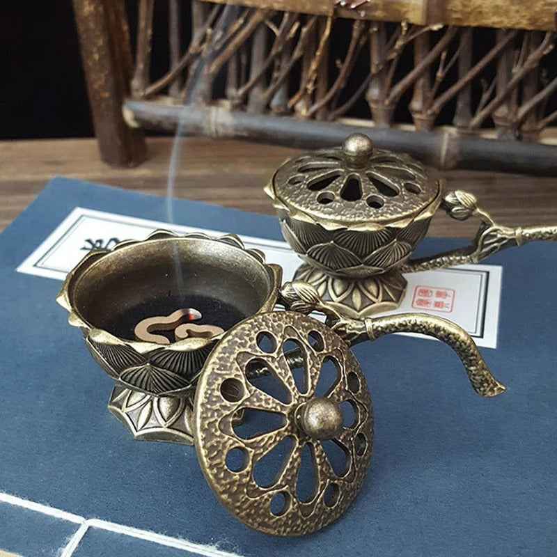 Retro Copper / Bronze, Incense Burner With Handle.