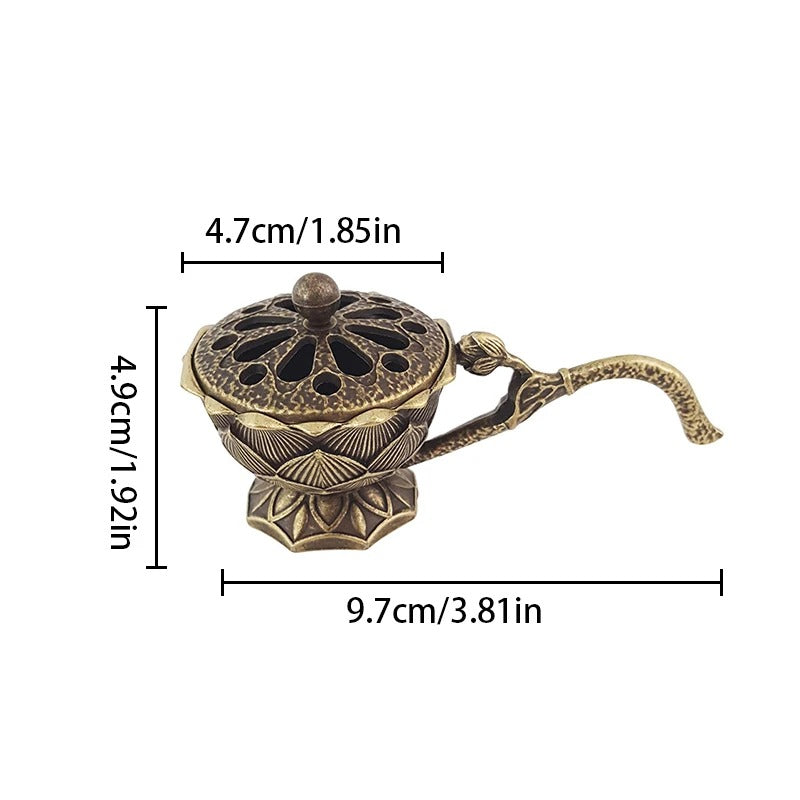 Retro Copper / Bronze, Incense Burner With Handle.