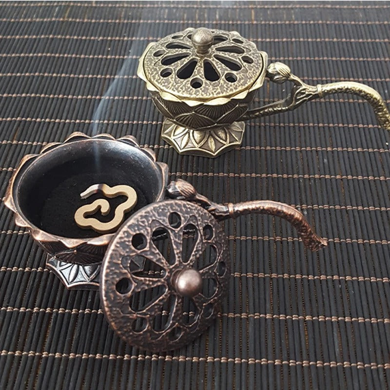 Retro Copper / Bronze, Incense Burner With Handle.