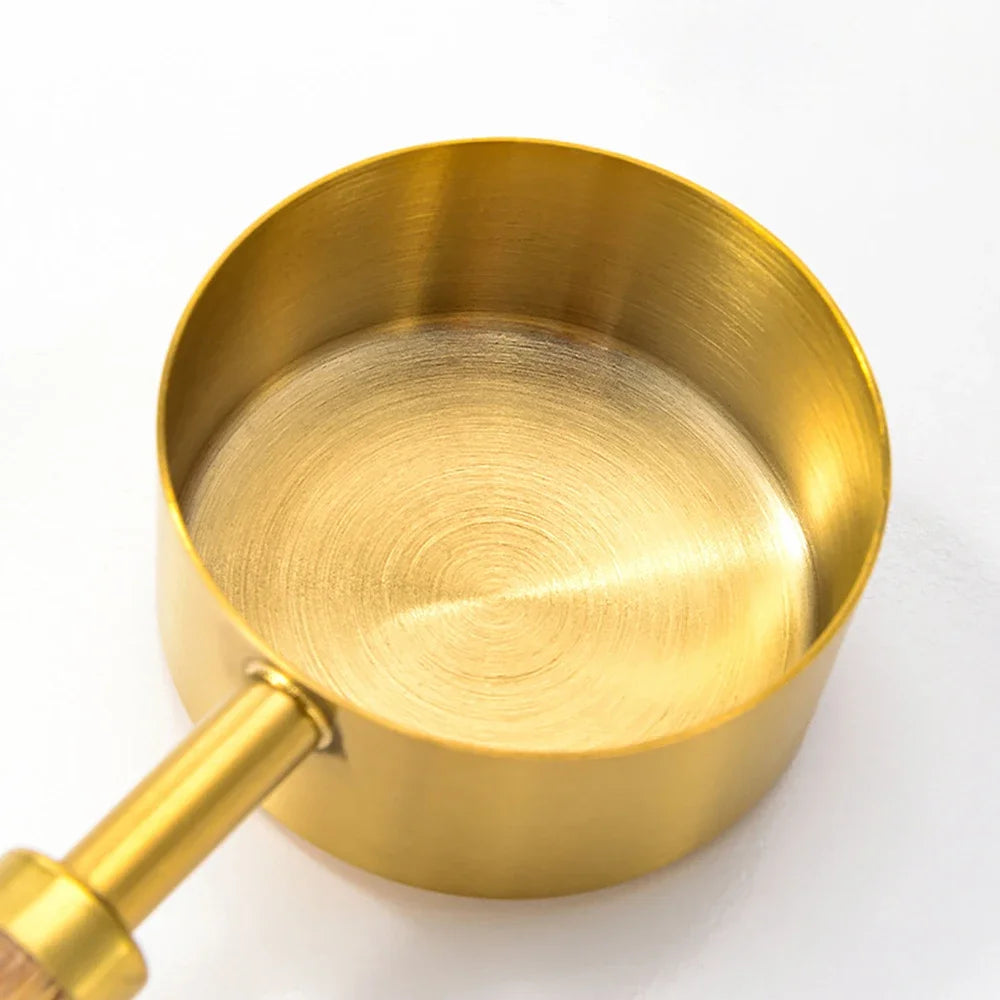 Stainless Steel Wooden Handle Measuring Cups/Spoon Set