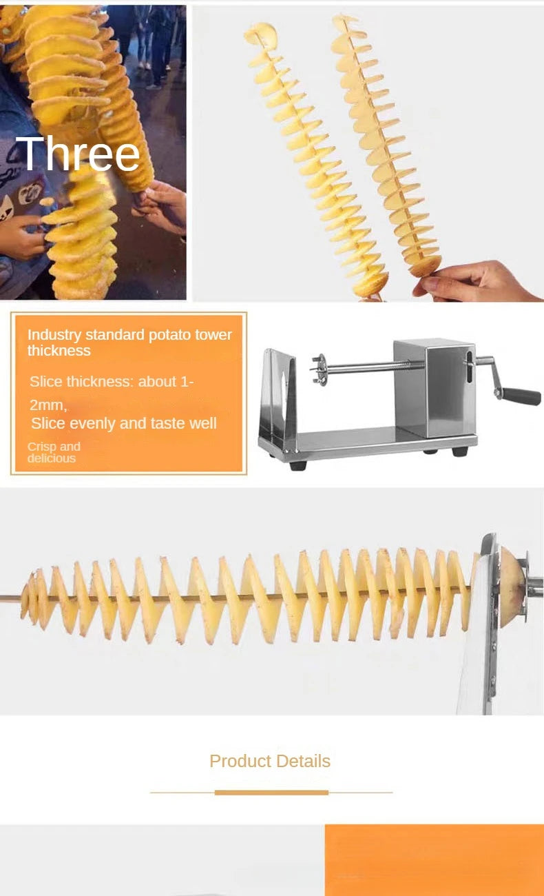 Stainless Steel Manual Spiral Potato Cutter