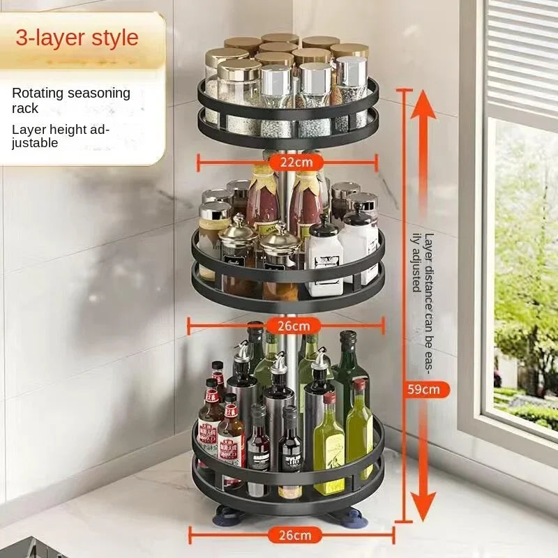 360°Rotating Spice Rack Organizer