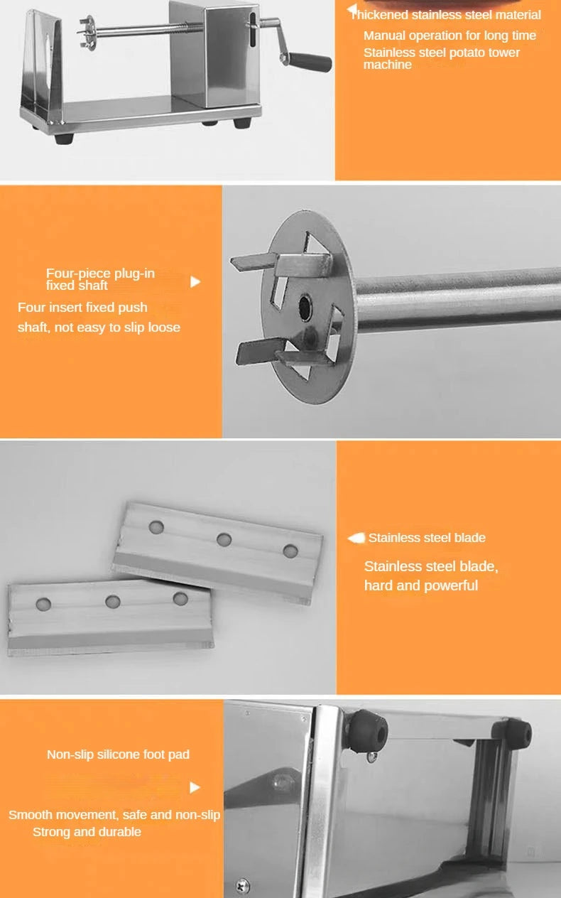 Stainless Steel Manual Spiral Potato Cutter