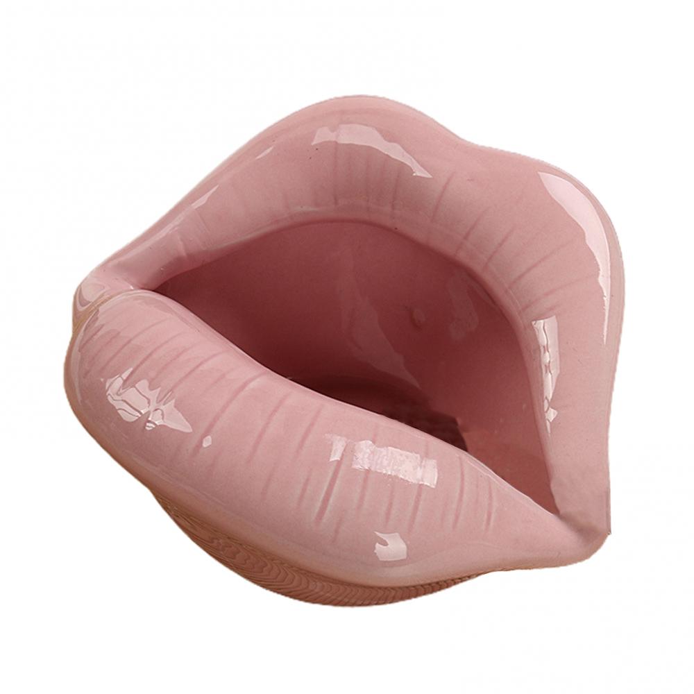 Cartoon Lips Shaped Ceramic Ashtray
