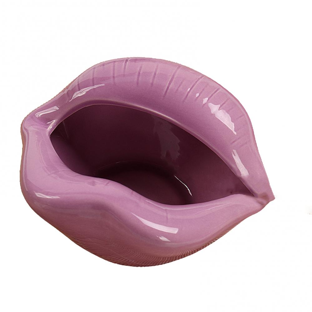 Cartoon Lips Shaped Ceramic Ashtray