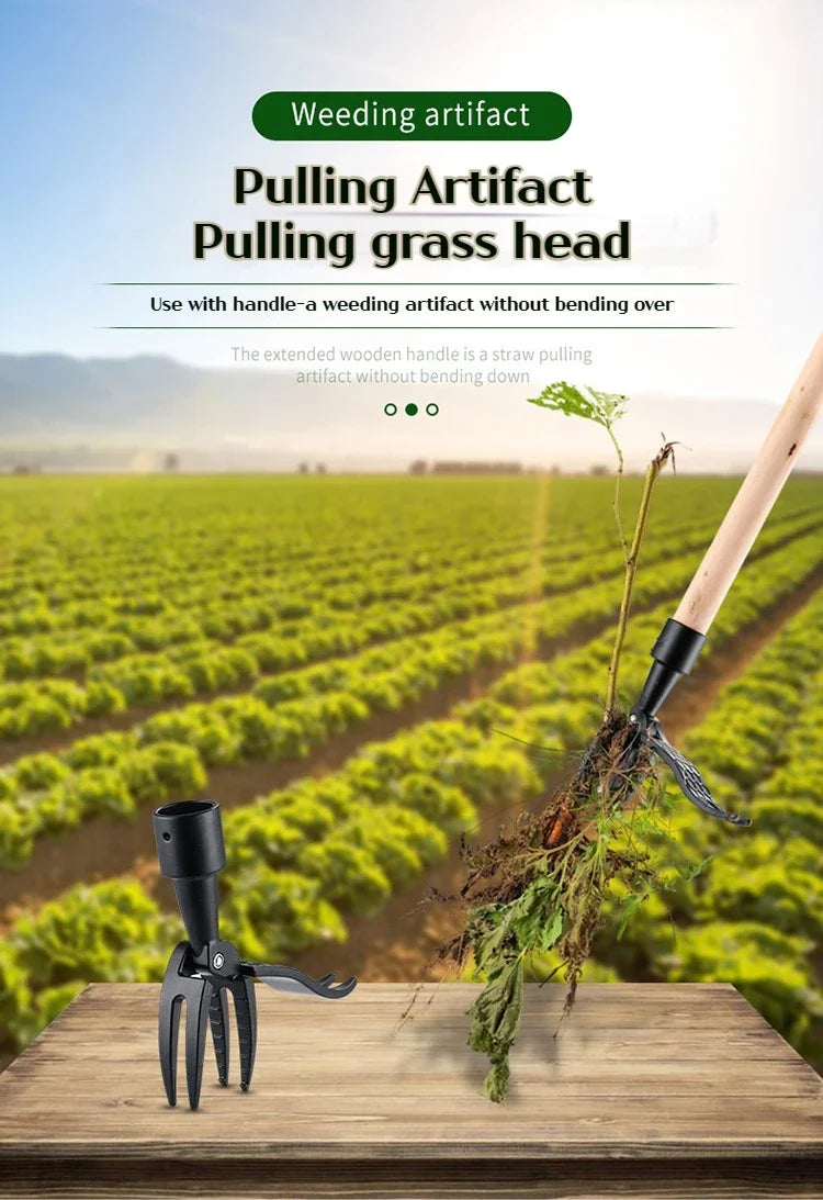Portable Stand-Up Weed Puller Head Attachment