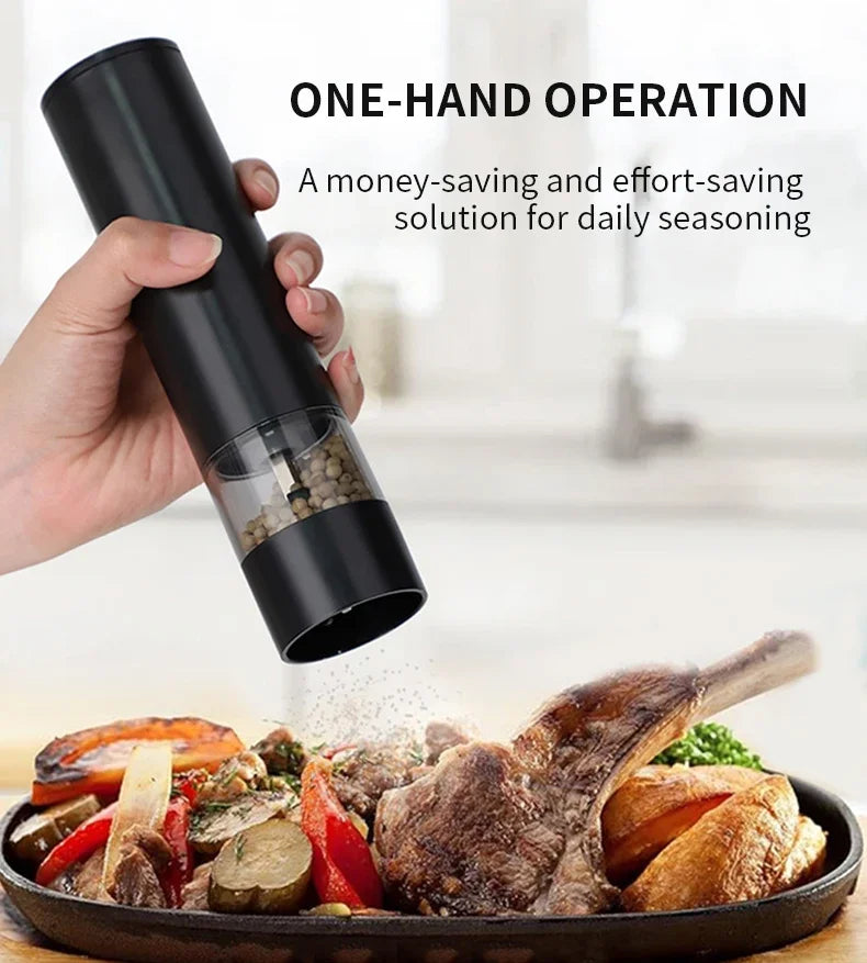 Adjustable Electric Salt & Pepper Grinder - USB Rechargeable