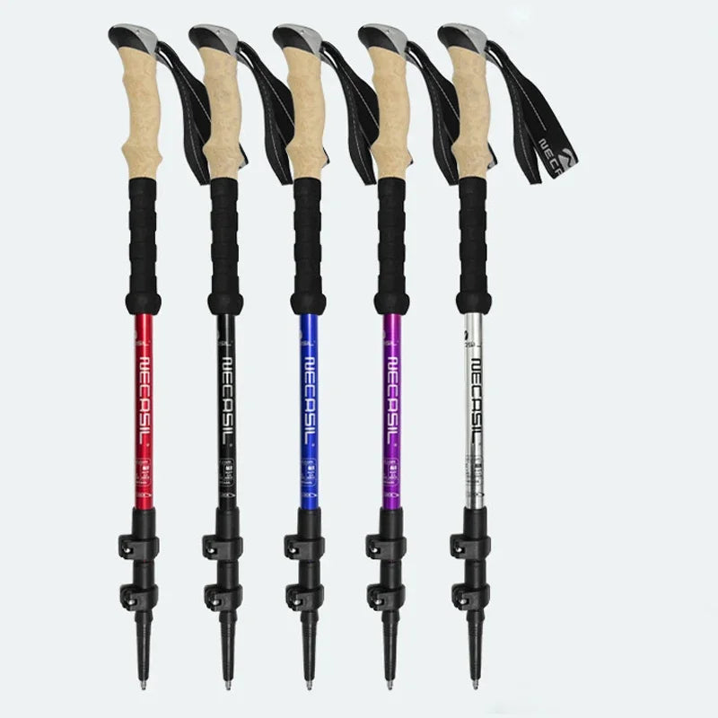 2PCS Ultralight Adjustable Trekking Poles with Quick Lock