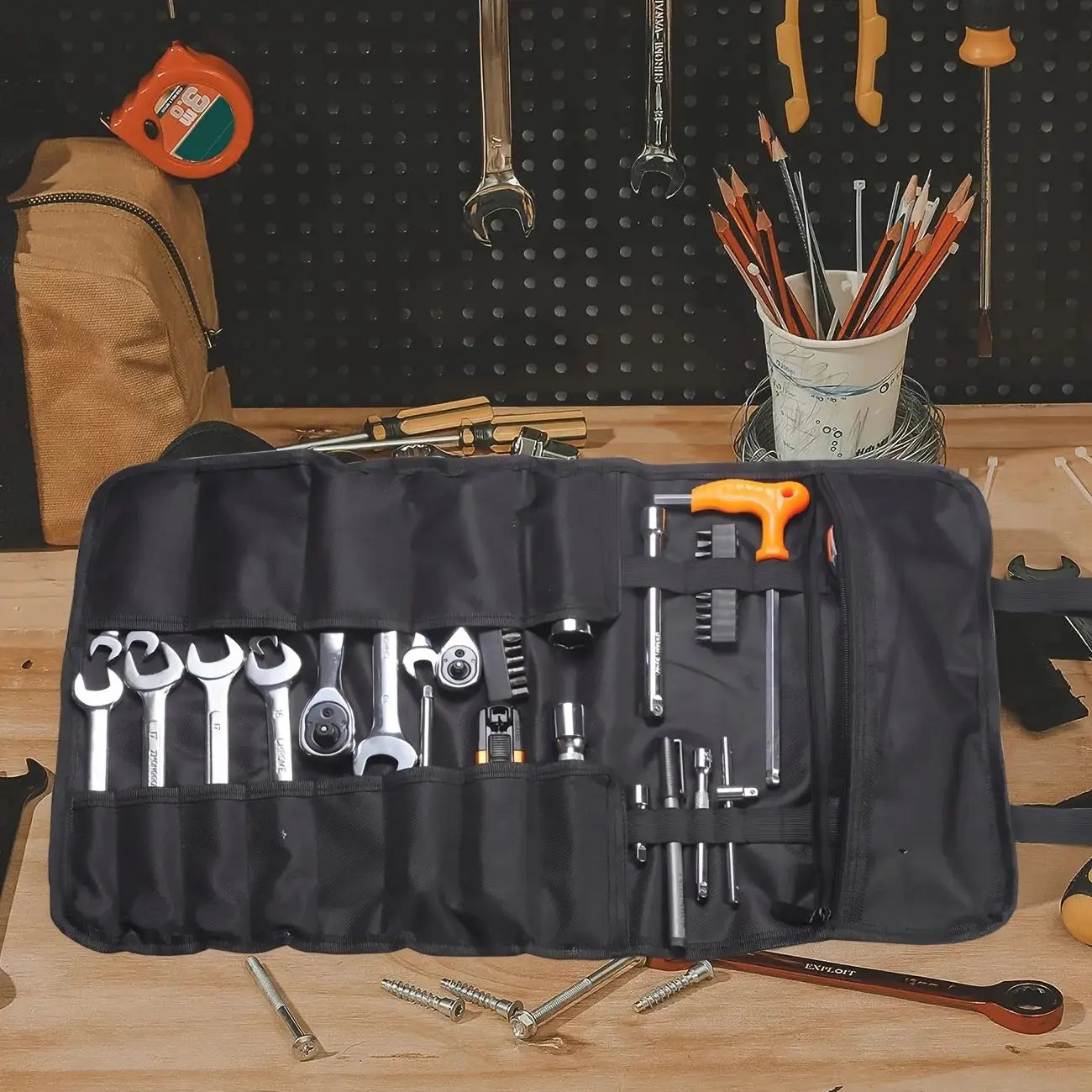 22-Pocket Waterproof Tool Roll Organizer Bag