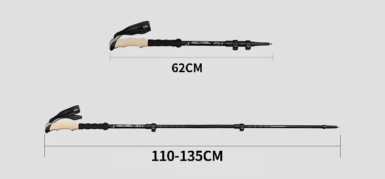 2PCS Ultralight Adjustable Trekking Poles with Quick Lock