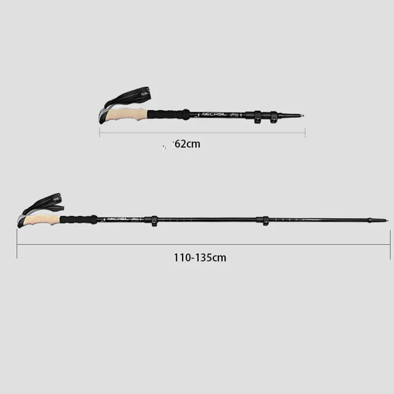 2PCS Ultralight Adjustable Trekking Poles with Quick Lock