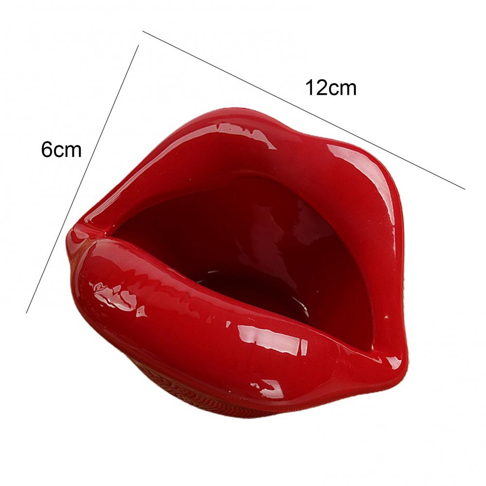 Cartoon Lips Shaped Ceramic Ashtray