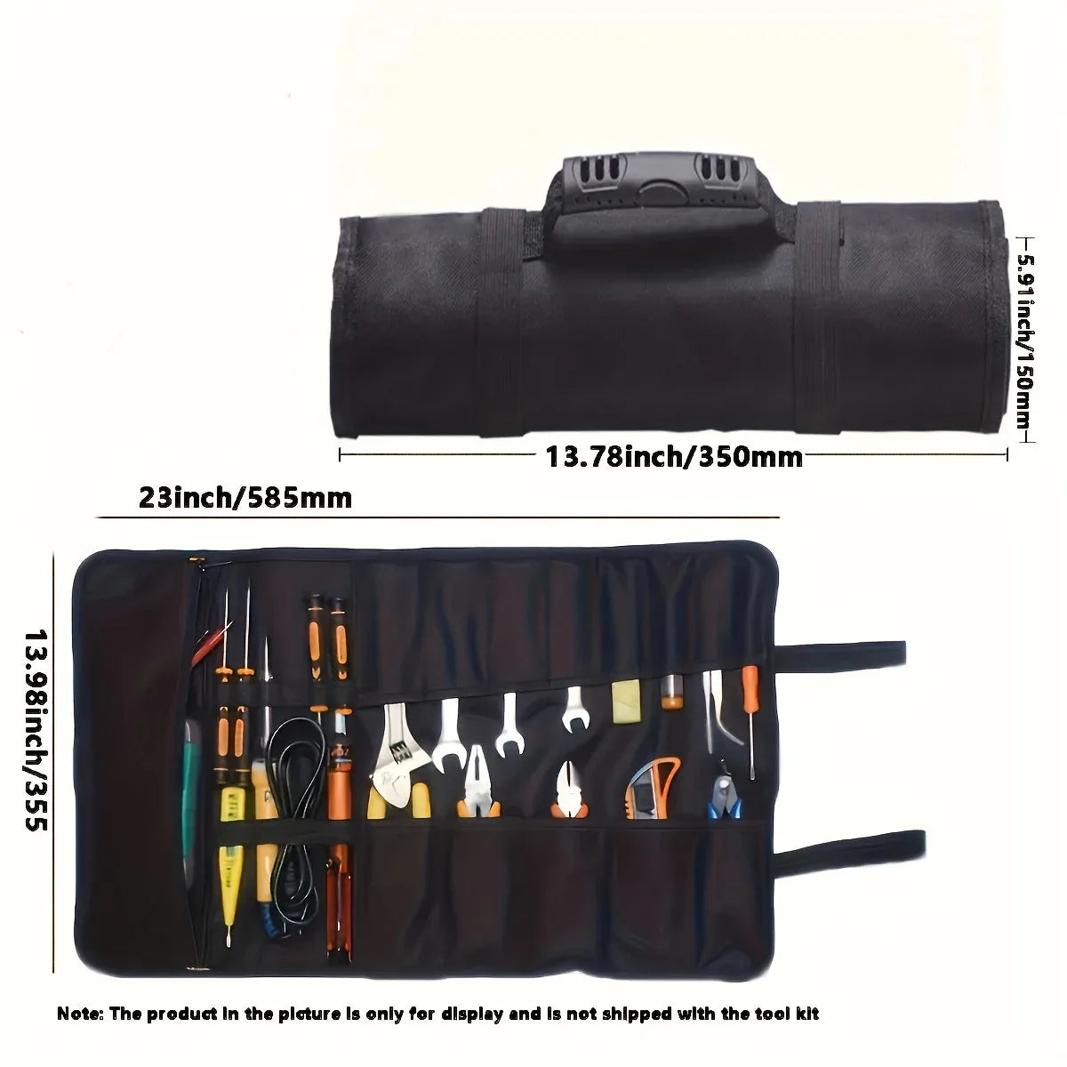 22-Pocket Waterproof Tool Roll Organizer Bag