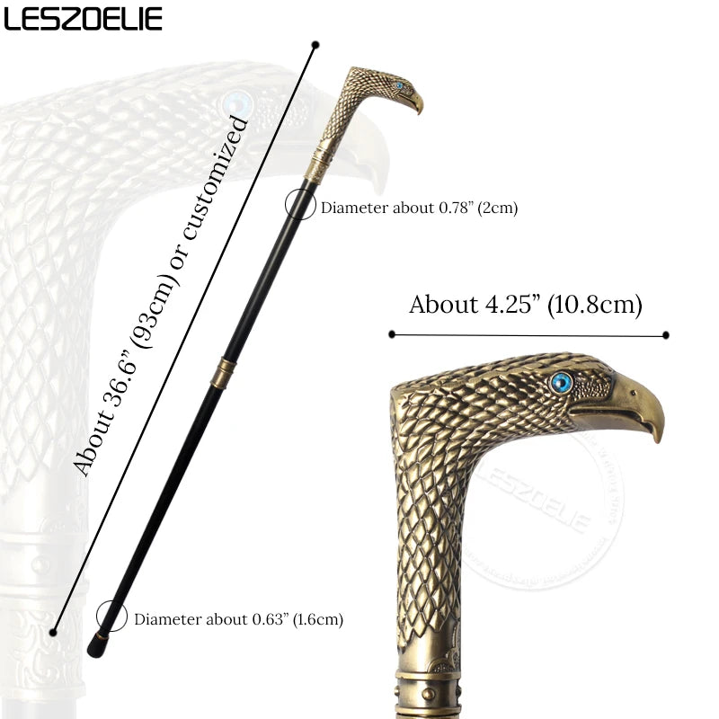 Stylish Bronze Eagle-Head Walking Stick