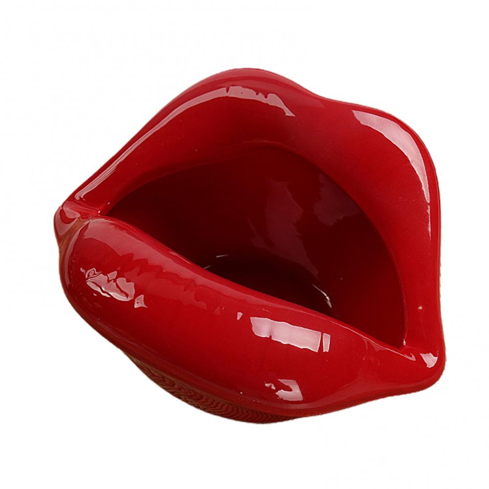 Cartoon Lips Shaped Ceramic Ashtray