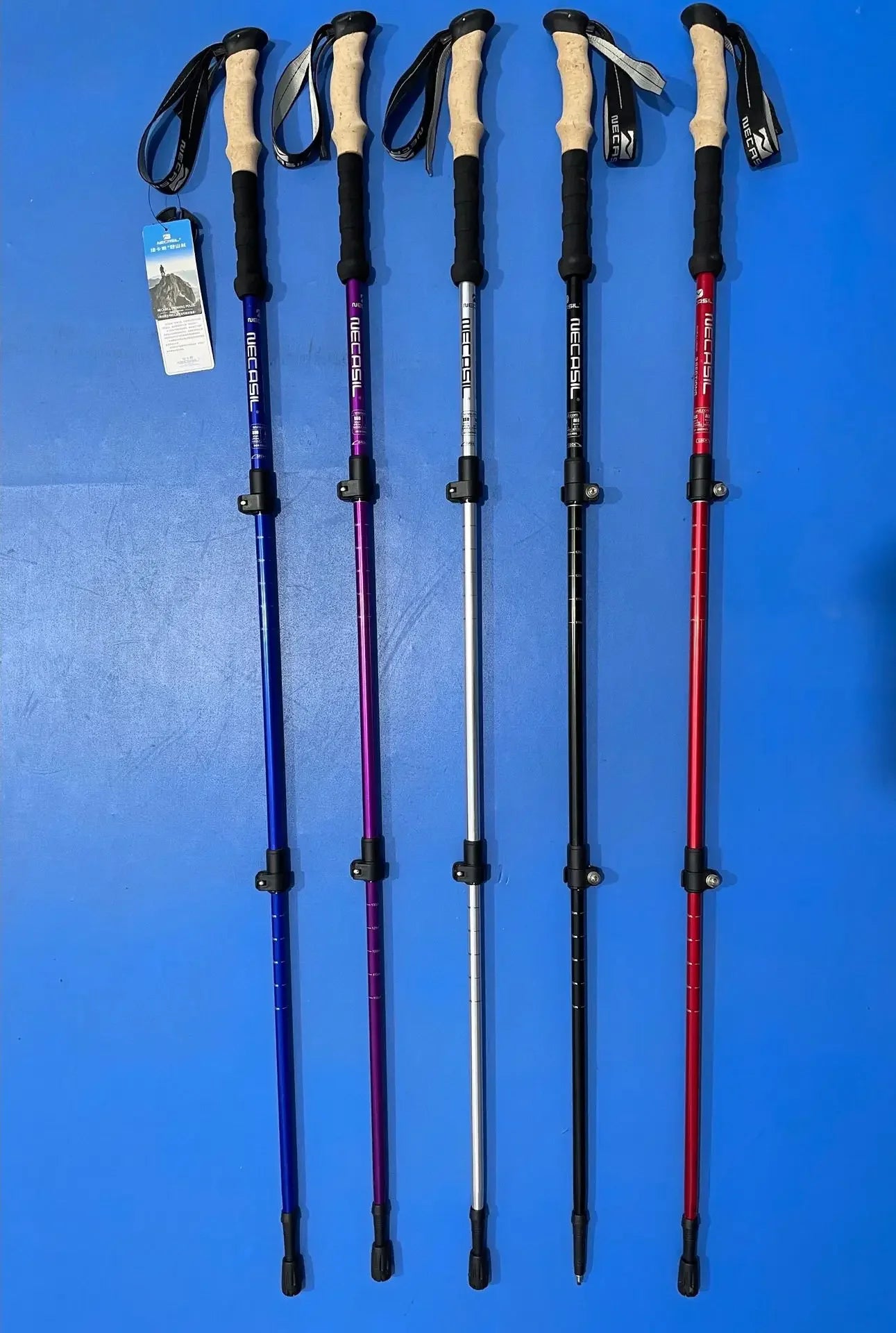 2PCS Ultralight Adjustable Trekking Poles with Quick Lock