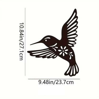 3-Piece Black Metal Hummingbird Wall Art Set