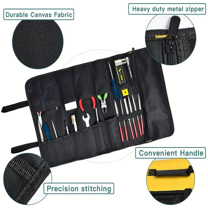 22-Pocket Waterproof Tool Roll Organizer Bag