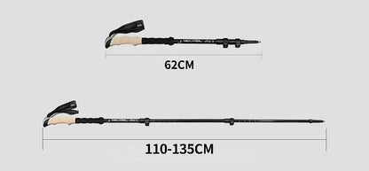 2PCS Ultralight Adjustable Trekking Poles with Quick Lock