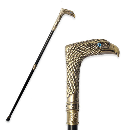Stylish Bronze Eagle-Head Walking Stick